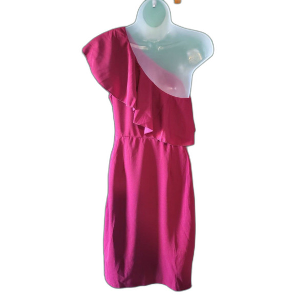 Caramitty Burgundy One Shoulder Bodycon Sexy Cocktail Dress Sz M - Picture 5 of 8